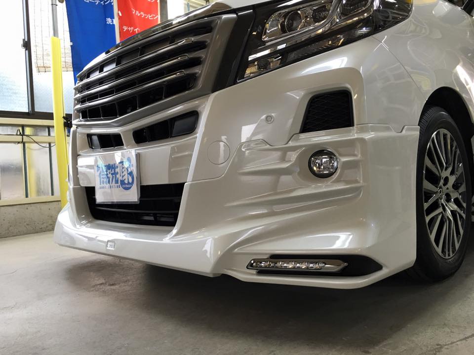 4アルファード・プレミアムコーティング・フロントエアロのアップ
