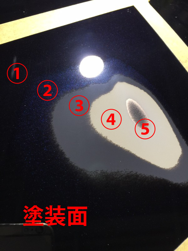 塗装面を鉄板まで研磨してみた