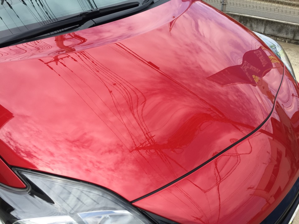 プリウスGｚ・外でボンネット