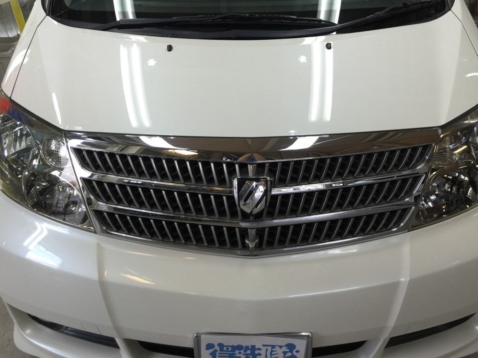 アルファード10系・ガラスコーティング・ボンネット