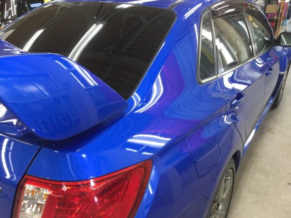 インプレッサ・エシュロンゼンゼロ施工後の運転席側クォーターパネル付近