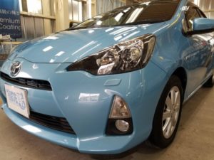 アクア・プレミアムコーティング後の左ヘッドライト付近