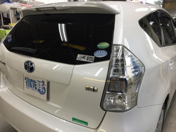 プリウスα・カーフィルム施工後のリアゲート