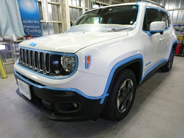 レネゲード・プレミアムコーティング施工中・養生作業