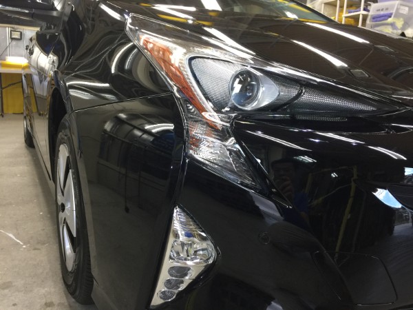 プリウス・ハイドロフィニッシュ施工後の右ヘッドライト付近