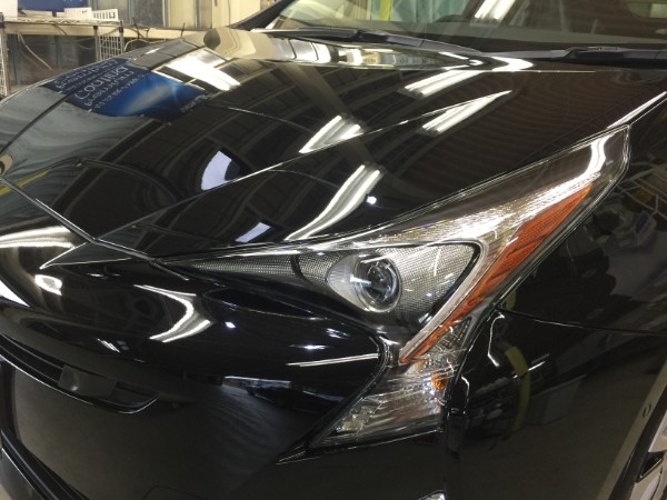 プリウス・ハイドロフィニッシュ施工後の左ヘッドライト付近