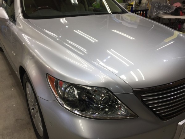 レクサスLS・リアルグラスコート後のボンネット2