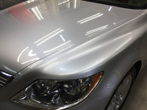 レクサスLS・リアルグラスコート後のボンネット3