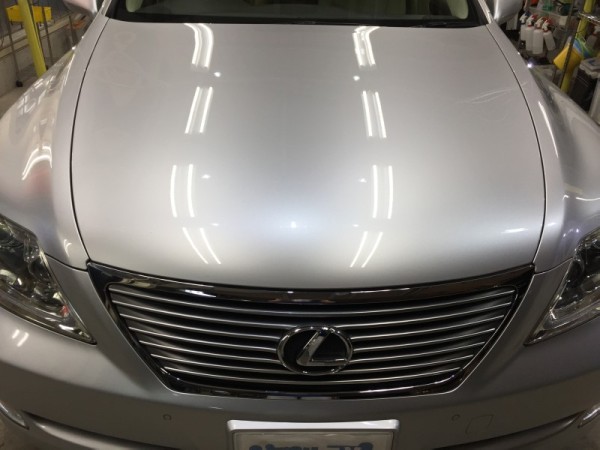 レクサスLS・リアルグラスコート後のボンネット