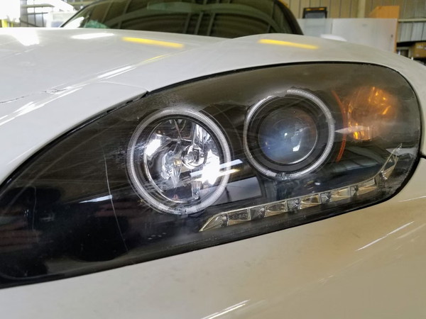 S2000・ヘッドライト研磨+コーティング・作業前