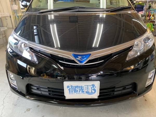 エスティマ・ヘッドライト研磨後