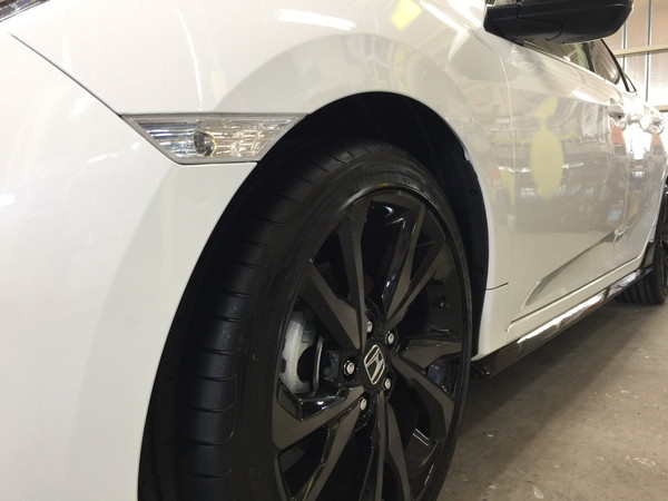 シビック・ホイールコーティング施工後の左フロント純正ホイール