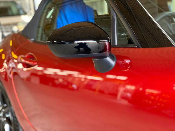 プレミアムコーティング施工後のドアミラー周辺