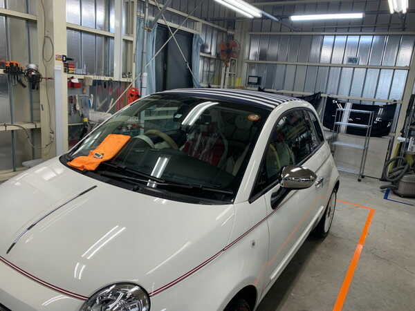 フィアット500C・幌コーティング