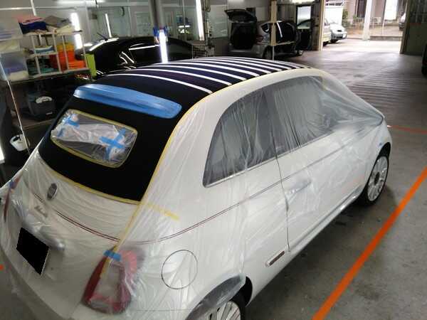 フィアット500C・幌コーティング