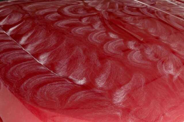 カーワックスをかけている途中