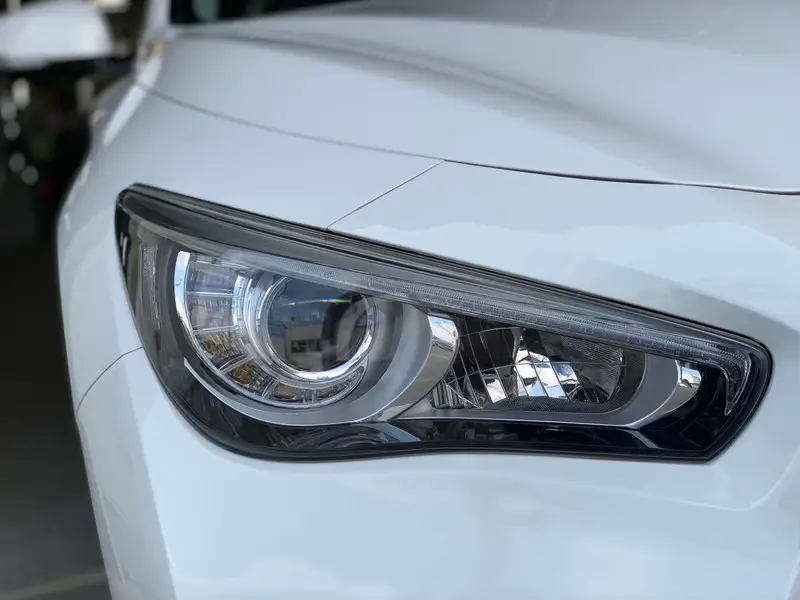 スカイライン・ヘッドライトクラック除去＋プロテクションフィルム