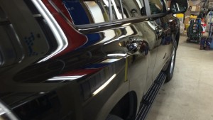 プラド（202ブラック）のコーティング後の運転席後方より