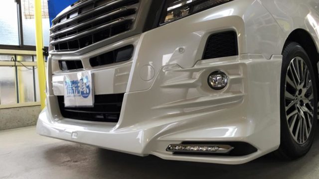 4アルファード・プレミアムコーティング・フロントエアロのアップ