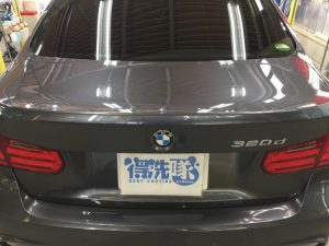 BMW320dMスポーツ・プレミアムコーティング後のトランク
