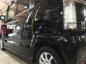 NBOX・プレミアムコーティング後の助手席側後方