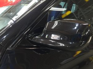 BMWX3・ジーゾックス・ハイドロフィニッシュ施工後の助手席側ドアミラー付近