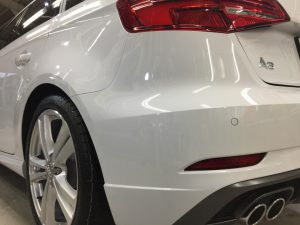 アウディA3・ニューバージョン施工後・助手席側後方より