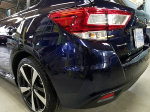 インプレッサ・プレミアムコーティング施工後の助手席側テール付近