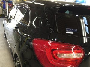 メルセデスベンツA・ハイドロフィニッシュ施工後の助手席側テール付近