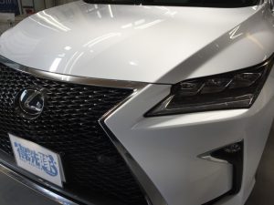 レクサスRX・ハイモースコート施工後のフロントグリル周り