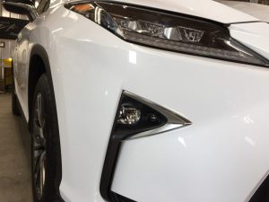 レクサスRX・ハイモースコート施工後の運転席側ヘッドライト付近