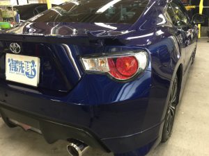 86・プレミアムコーティング施工後の運転席側後方より