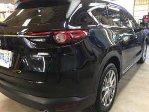 CX-8・ニューバージョン施工後の運転席側クォーターパネル付近