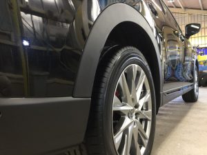 CX-8・ニューバージョン施工後の運転席側リアタイヤ付近