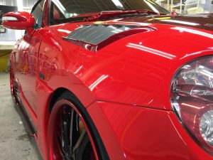 コペン・プレミアムコーティング施工後の右フェンダー付近