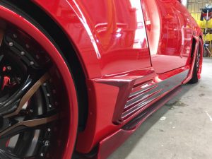 コペン・プレミアムコーティング施工後の左サイドスカート