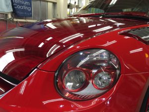 コペン・プレミアムコーティング施工後の左ヘッドライト付近