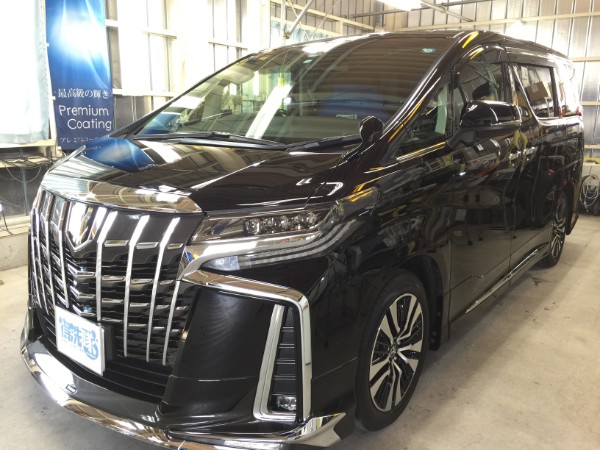 アルファード・ハイドロフィニッシュ＆窓ガラスコーティング＆電装品取付