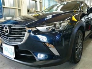 CX-3・プレミアムコーティング後の左ヘッドライト付近