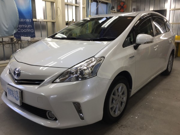 プリウスα・プレミアムコーティング＆カーフィルム施工